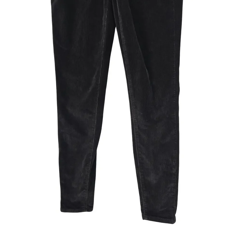 American Eagle High Rise Corduroy Legging Bottoms 2 Long Womens Black‎